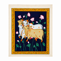 Four Sacred Kamdhenu with Lotus – Pichwai Painting