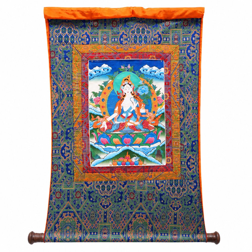 Goddess White Tara – Thangka Painting