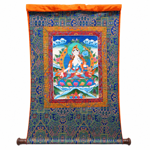 Goddess White Tara – Thangka Painting