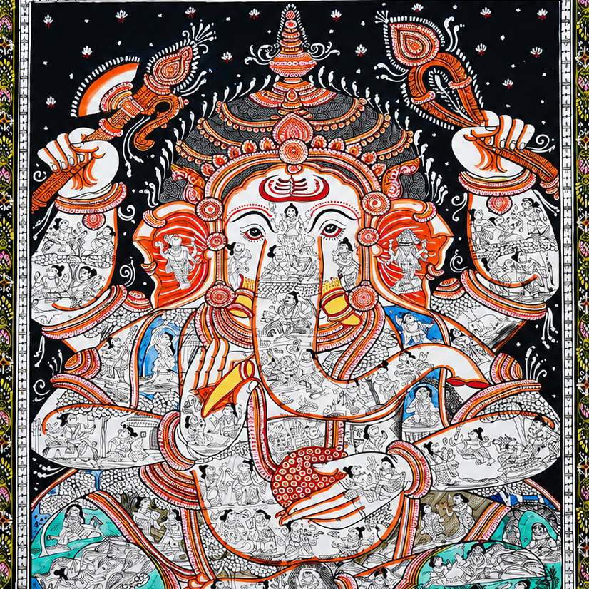 Panchamukhi Ganesha – Pattachitra Painting