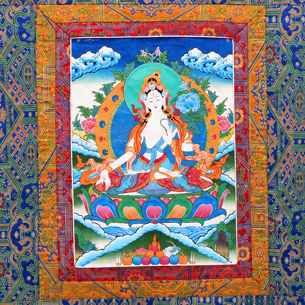 Goddess White Tara – Thangka Painting