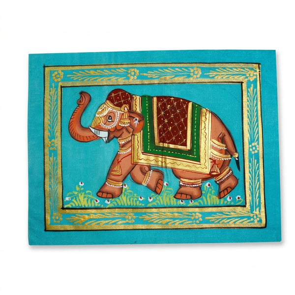 The Crowned Elephant – Rajasthani Miniature Painting