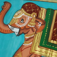 The Crowned Elephant – Rajasthani Miniature Painting