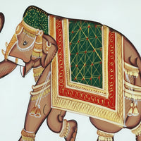 The Majestic Tusker – Rajasthani Miniature Painting