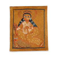 Goddess Lakshmi with Her Sacred Owl – Kalighat Painting