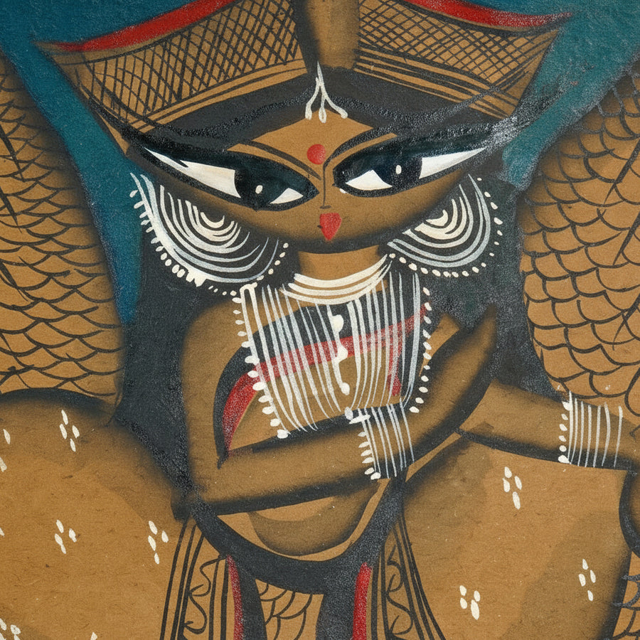 Goddess Lakshmi in Divine Grace – Kalighat Painting