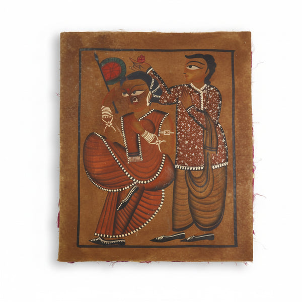 The Affectionate Babu-Bibi – Kalighat Painting