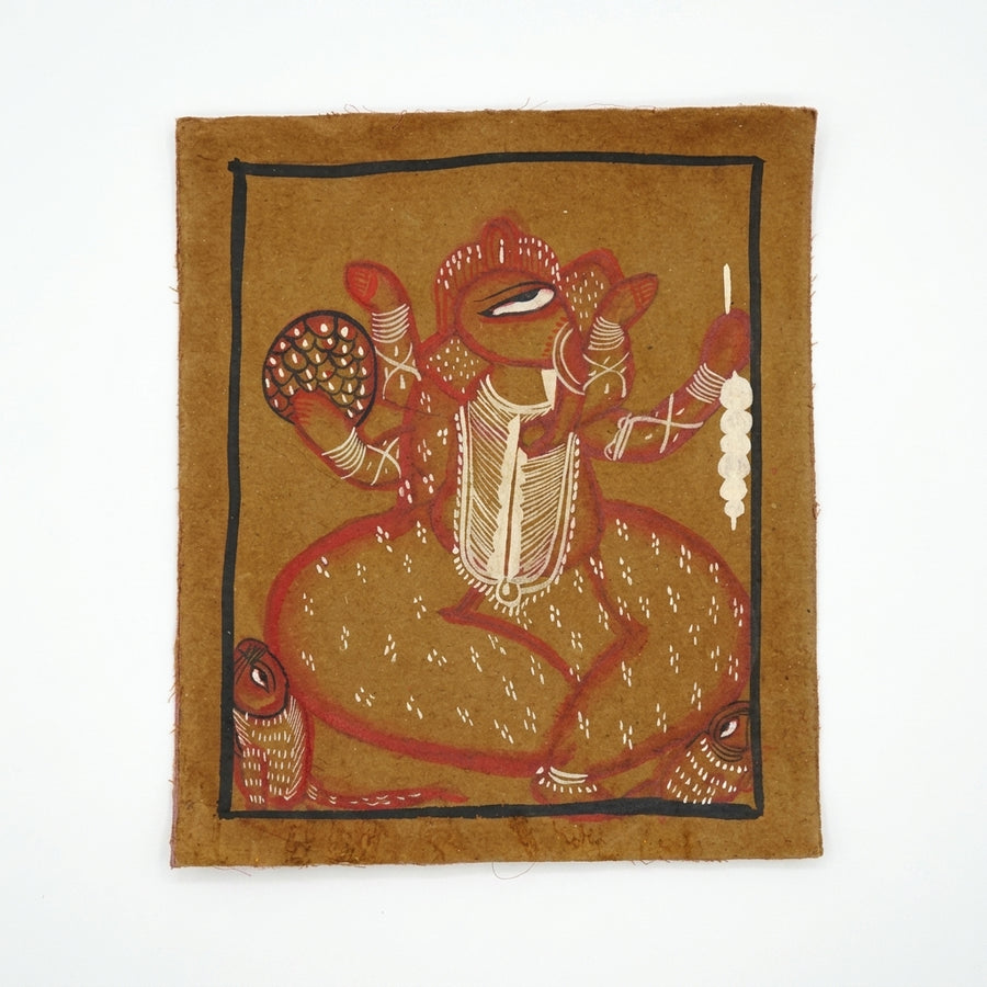 Lord Ganesha in Divine Grace – Kalighat Painting