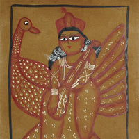 Goddess Saraswati in Divine Grace – Kalighat Painting