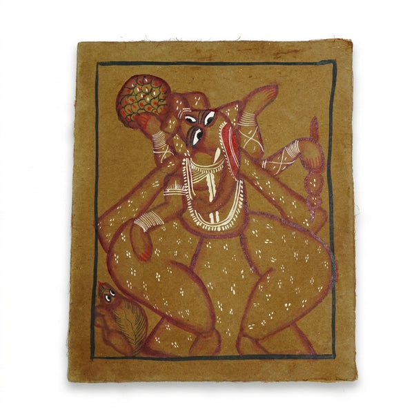 Lord Ganesha with the Divine Mouse – Kalighat Painting
