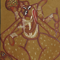 Lord Ganesha with the Divine Mouse – Kalighat Painting