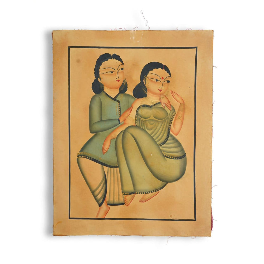The Cherished Bengali Babu-Bibi – Kalighat Painting