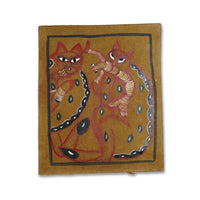 Playful Pair of Cats – Kalighat Painting