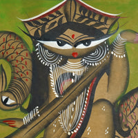 Divine Wisdom of Maa Saraswati – Kalighat Painting