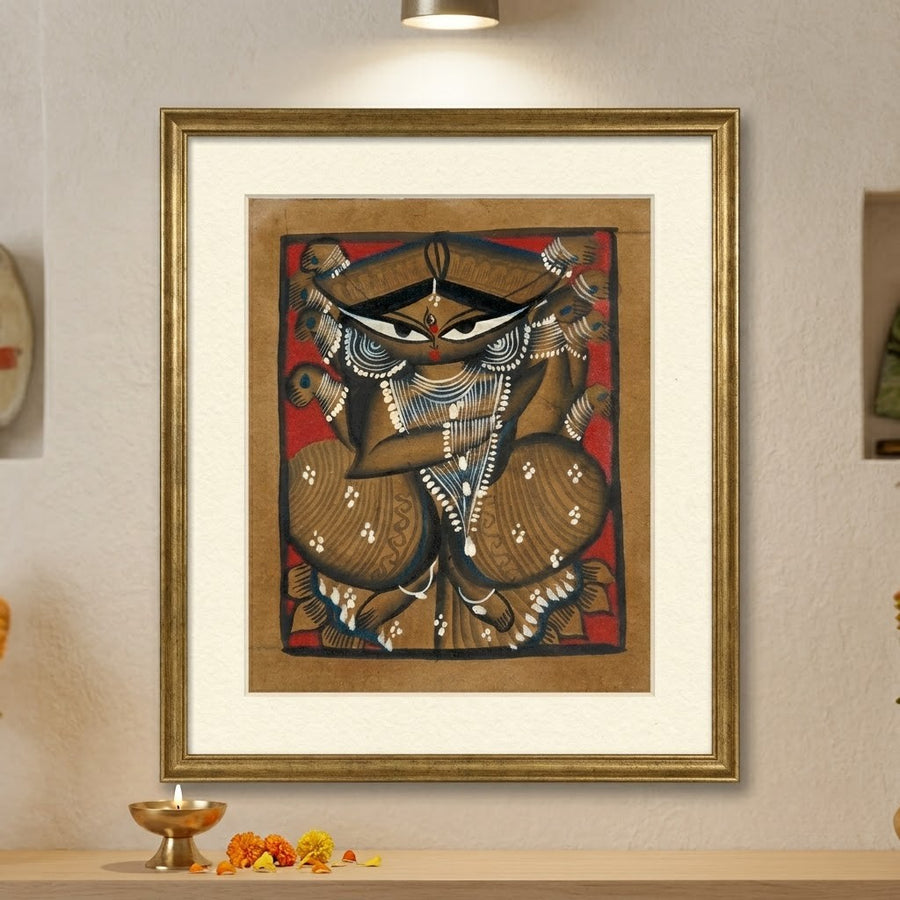 The Divine Protector – Kalighat Painting