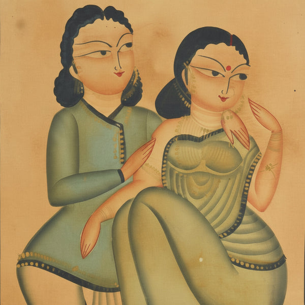The Cherished Bengali Babu-Bibi – Kalighat Painting