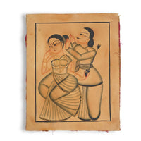 The Joyful Bengali Babu-Bibi – Kalighat Painting