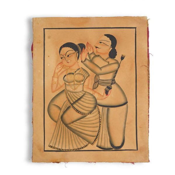 The Joyful Bengali Babu-Bibi – Kalighat Painting