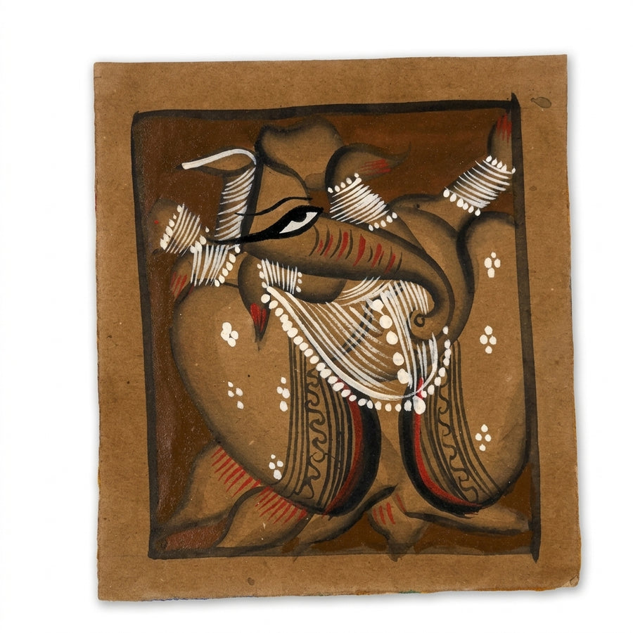 The Auspicious Lord Ganesha – Kalighat Painting