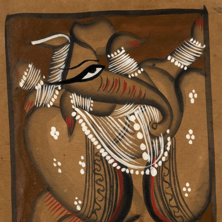 The Auspicious Lord Ganesha – Kalighat Painting