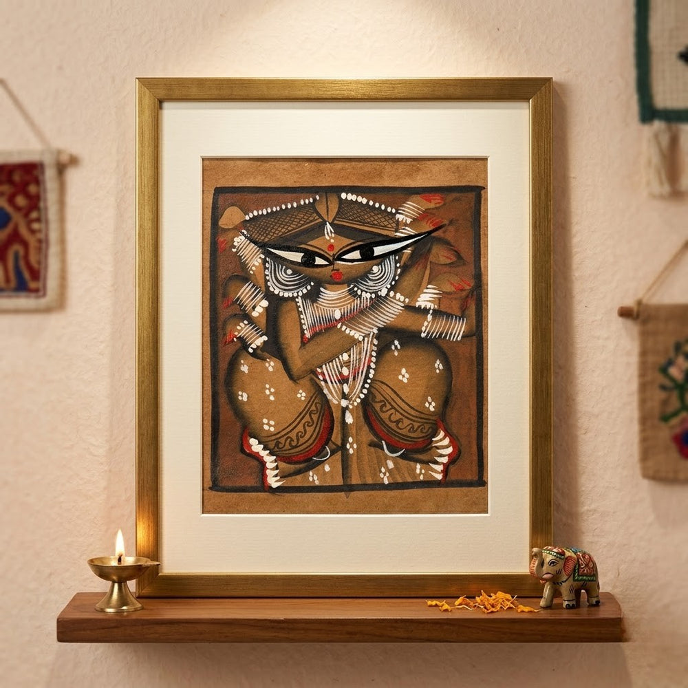 The Divine Grace of Maa Durga – Kalighat Painting