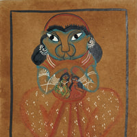 The Eternal Devotion of Hanuman – Kalighat Painting