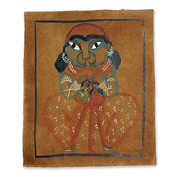 The Eternal Devotion of Hanuman – Kalighat Painting