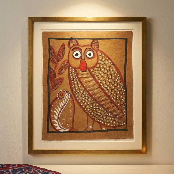 The Wise Owl – Kalighat Painting