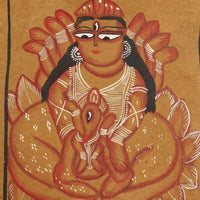 Maa Lakshmi with Lord Ganesha – Kalighat Painting