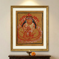 Maa Lakshmi with Lord Ganesha – Kalighat Painting