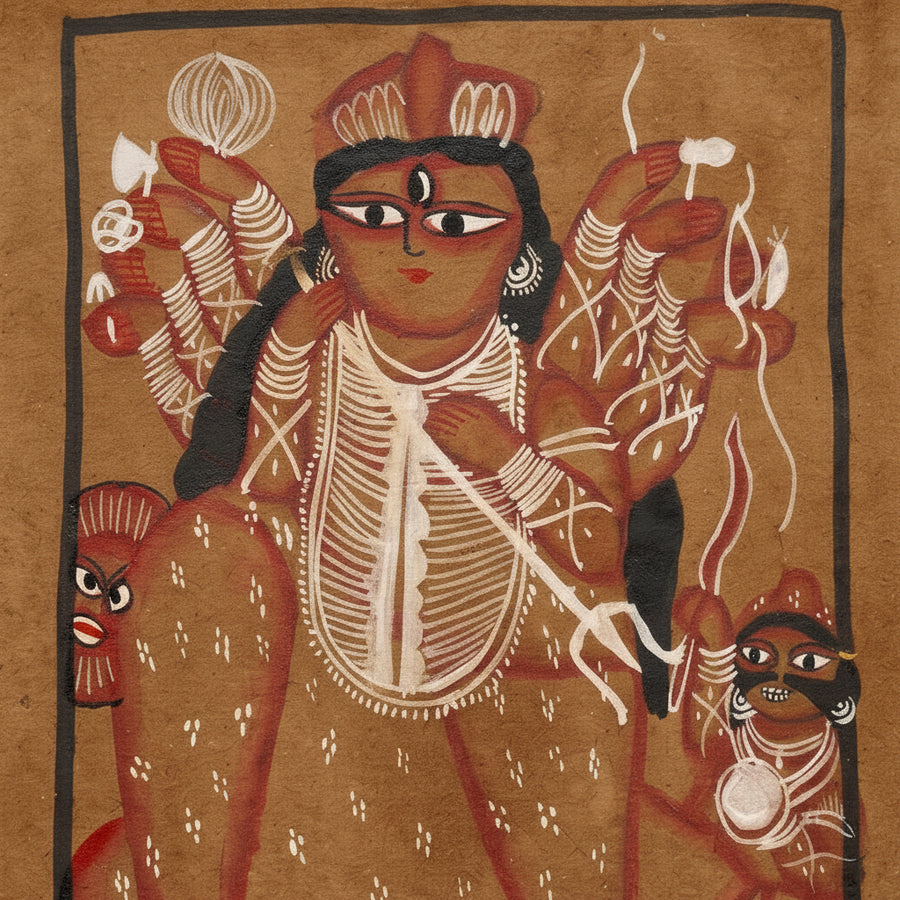 Mahishasura Mardini: The Divine Victory – Kalighat Painting