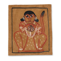 Hanuman's Eternal Devotion – Kalighat Painting