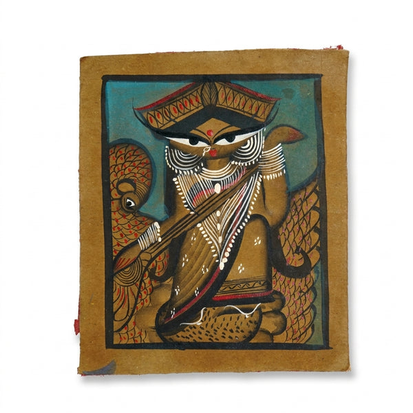 The Grace of Maa Saraswati – Kalighat Painting