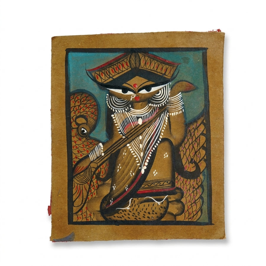 The Grace of Maa Saraswati – Kalighat Painting