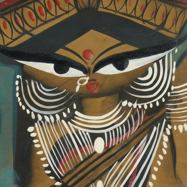 The Grace of Maa Saraswati – Kalighat Painting