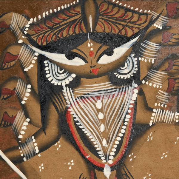 The Majestic Maa Durga – Kalighat Painting
