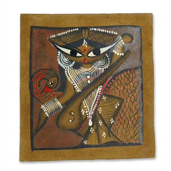 Maa Saraswati: The Eternal Muse – Kalighat Painting