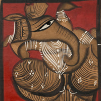 Lord Ganesha in Sacred Serenity – Kalighat Painting
