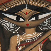 The Radiance of Maa Saraswati – Kalighat Painting
