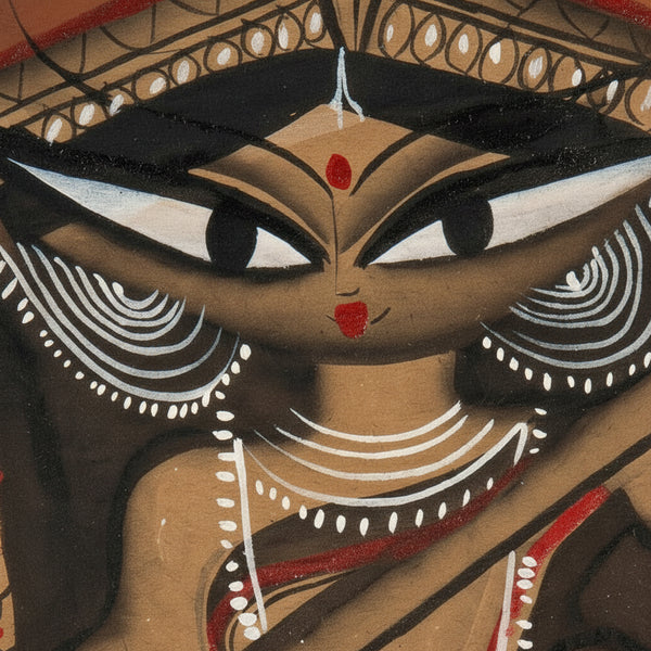 The Radiance of Maa Saraswati – Kalighat Painting