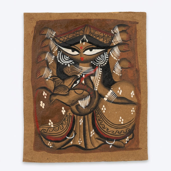 Motherly Grace of Maa Durga – Kalighat Painting