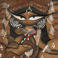 Motherly Grace of Maa Durga – Kalighat Painting