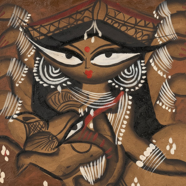 Motherly Grace of Maa Durga – Kalighat Painting