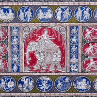 Kandara Hathi and Krishna Leela – Pattachitra Painting