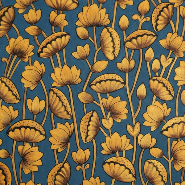 Golden Lotus Elegance – Pichwai Painting