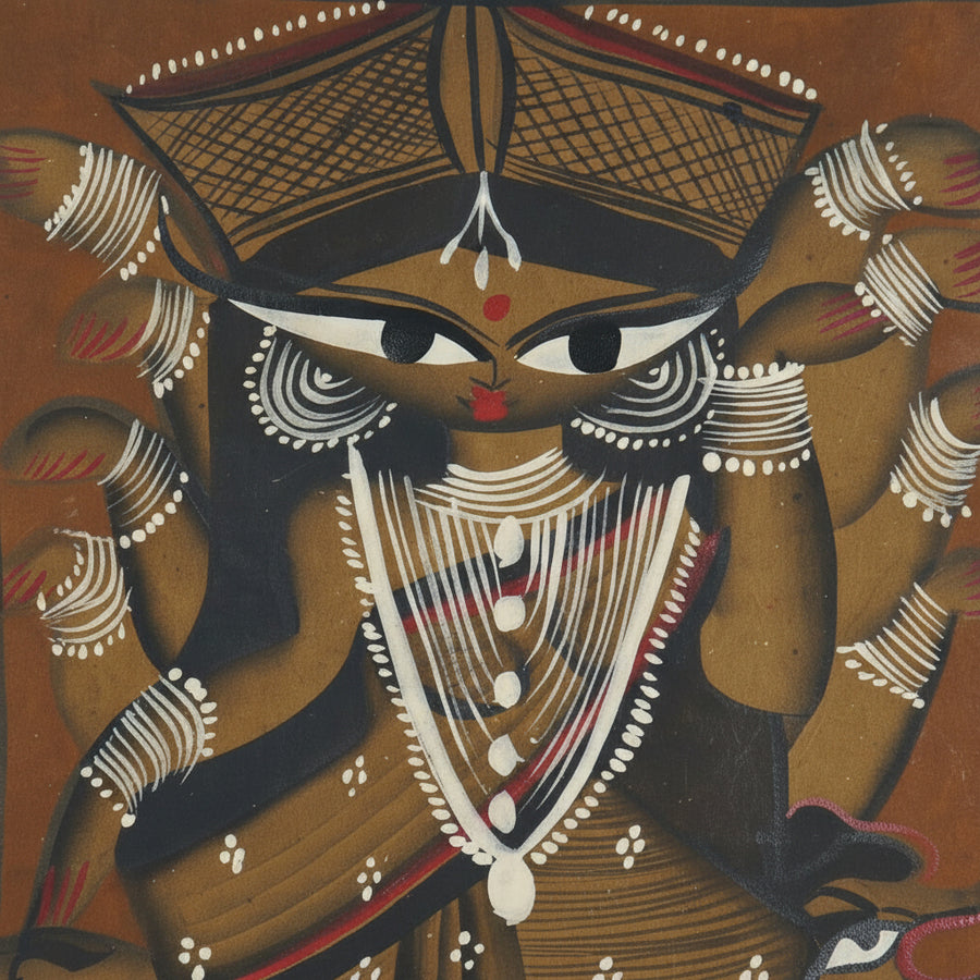 The Divine Maa Durga – Kalighat Painting