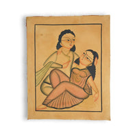 The Playful Bengali Babu-Bibi – Kalighat Painting