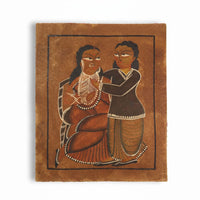 The Babu-Bibi at the Mirror – Kalighat Painting