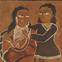 The Babu-Bibi at the Mirror – Kalighat Painting