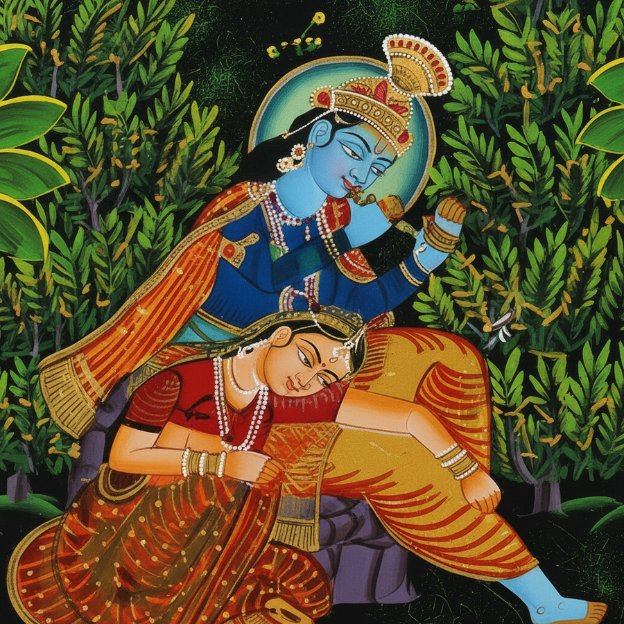 Krishna's Musical Reverie – Pichwai Painting
